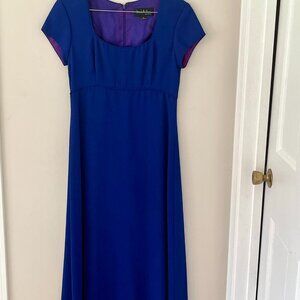 Vintage Nicole Miller New York City Size 12 Indigo Empire Waist Gown Bridgerton